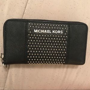 Michael Kors Black silver studded wallet